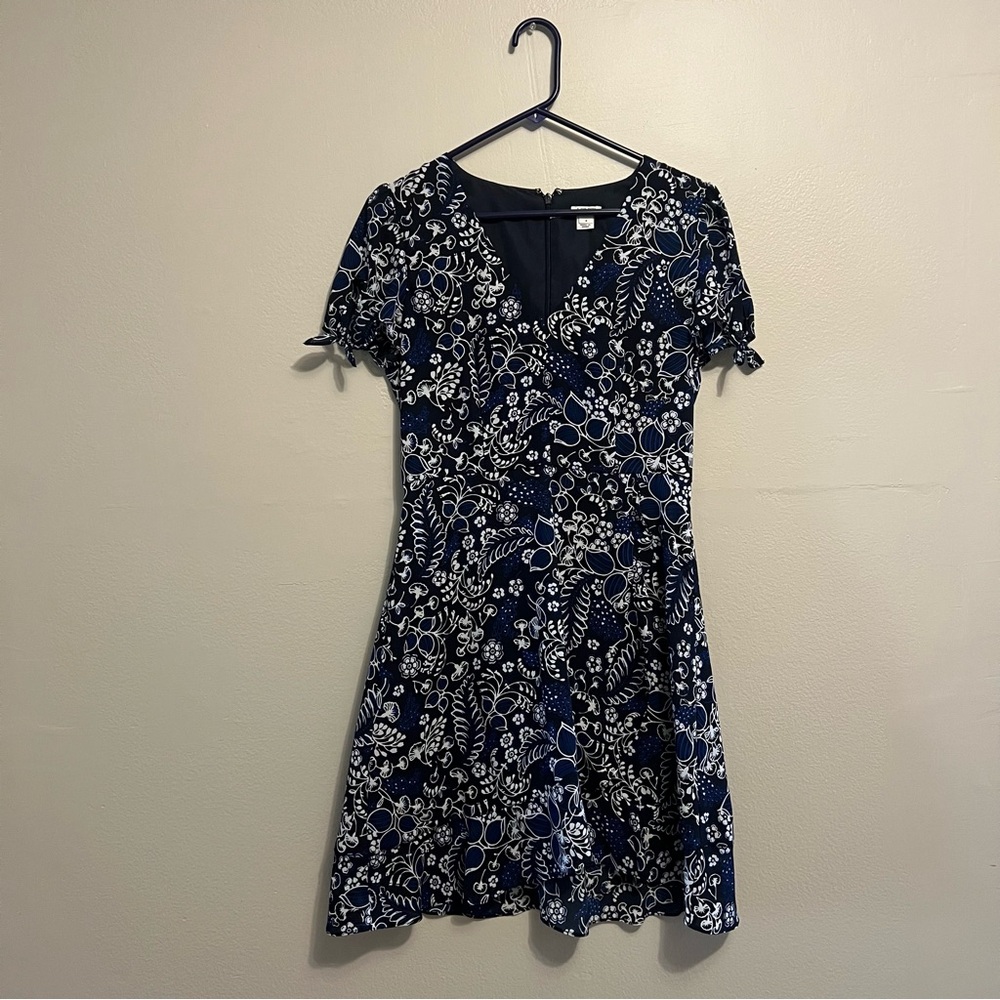 J. Crew Navy and White Floral Mini Dress